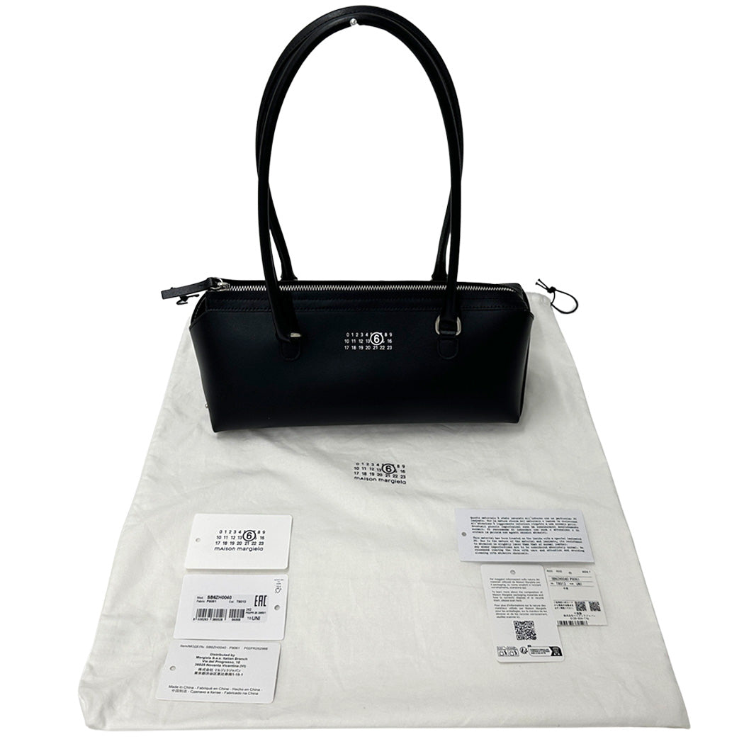 Maison Margiela メゾン マルジェラ バウレットＪ ミディアム ショルダーバッグ MM6 エムエムシックス ブラック レザー レディース 【中古】