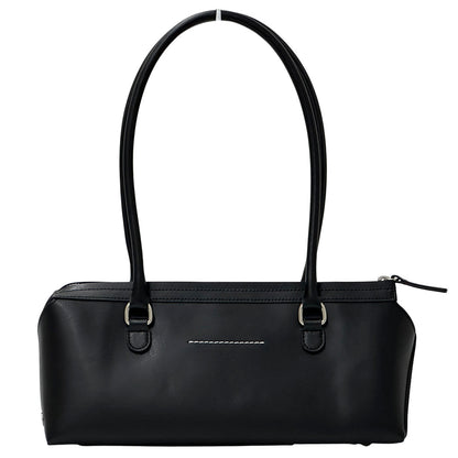 Maison Margiela メゾン マルジェラ バウレットＪ ミディアム ショルダーバッグ MM6 エムエムシックス ブラック レザー レディース 【中古】