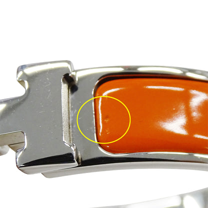HERMES エルメス バングル クリックH メタル シルバー オレンジ レディース【中古】