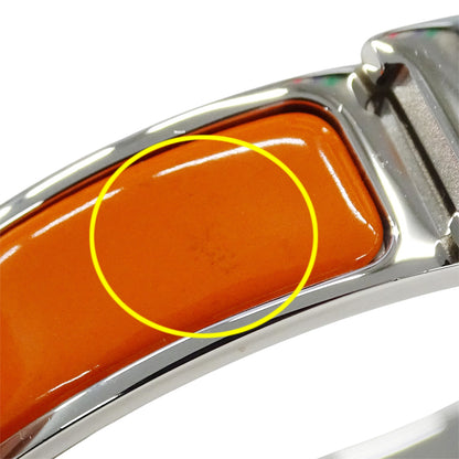 HERMES エルメス バングル クリックH メタル シルバー オレンジ レディース【中古】