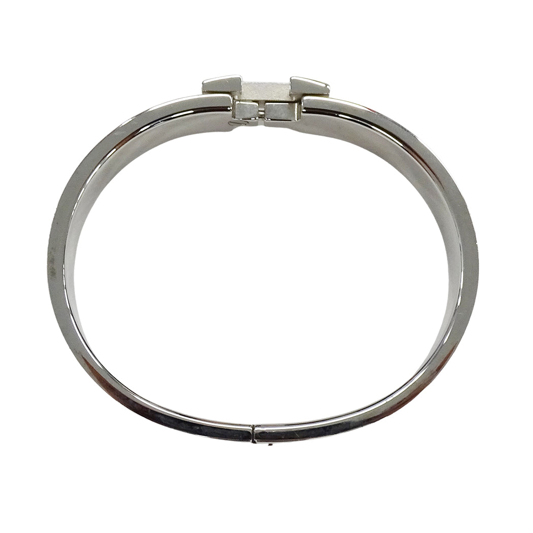 HERMES エルメス バングル クリックH メタル シルバー オレンジ レディース【中古】