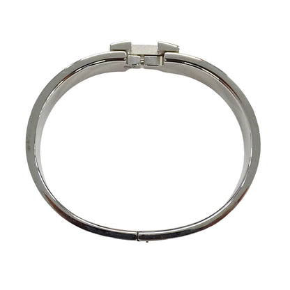 HERMES エルメス バングル クリックH メタル シルバー オレンジ レディース【中古】