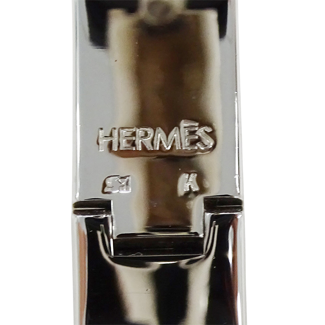 HERMES エルメス バングル クリックH メタル シルバー オレンジ レディース【中古】