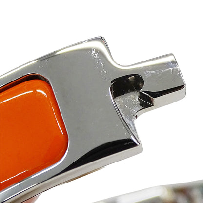 HERMES エルメス バングル クリックH メタル シルバー オレンジ レディース【中古】
