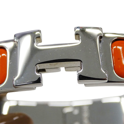 HERMES エルメス バングル クリックH メタル シルバー オレンジ レディース【中古】