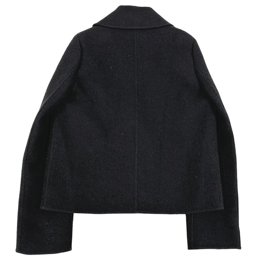 CELINE セリーヌ ピーコート ブラック 12 507 2035 ウール レディース 38 FINITION MAIN ダブルブレスト ショート ヴィンテージ 【中古】