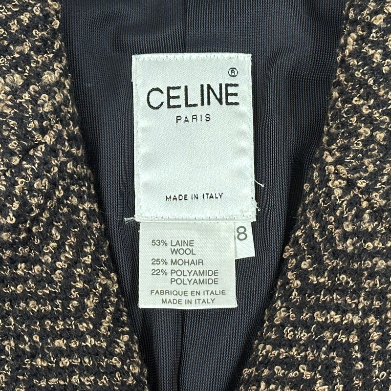 CELINE セリーヌ テーラードコート ブラウン ブラック ウール レディース 【中古】