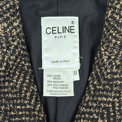 CELINE セリーヌ テーラードコート ブラウン ブラック ウール レディース 【中古】