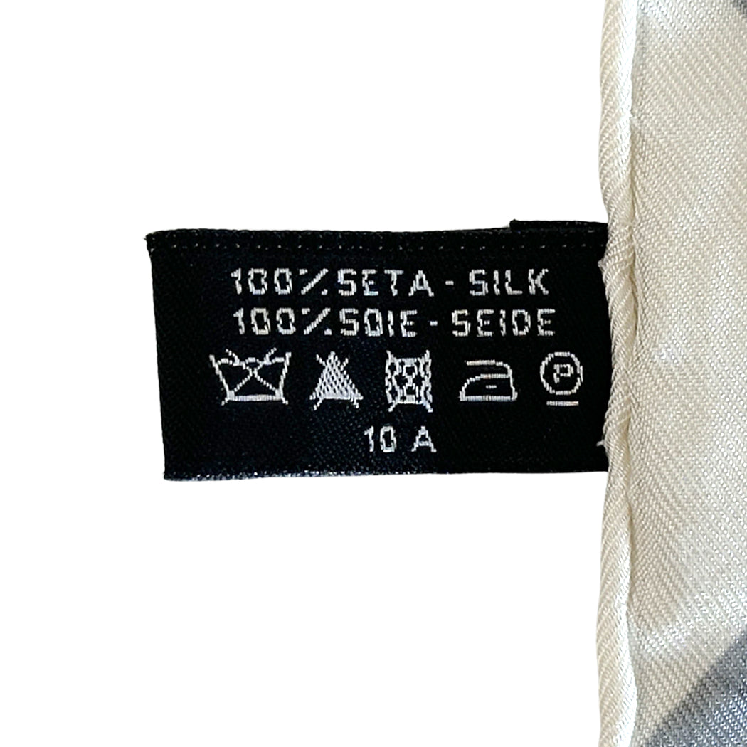 CHANEL シャネル スカーフ ココマーク カメリア ホワイト クリーム シルク レディース 【中古】