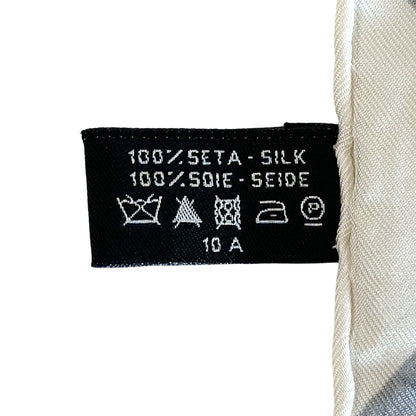 CHANEL シャネル スカーフ ココマーク カメリア ホワイト クリーム シルク レディース 【中古】