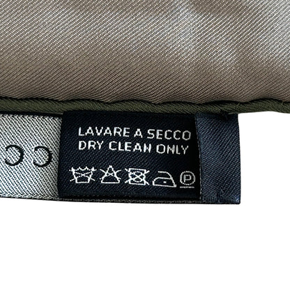 GUCCI グッチ スカーフ カーキ ベージュ シルク レディース 【中古】
