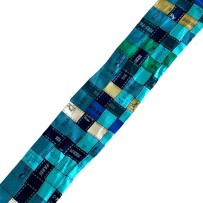 HERMES エルメス ツイリー Bolduc au Carre ボリュデュック・チェック スカーフ ブルー マルチカラー シルク レディース 【中古】