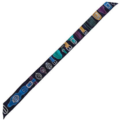 HERMES エルメス ツイリー Harnais des Presidents 大統領の馬具 スカーフ パープル マルチカラー シルク レディース 【中古】