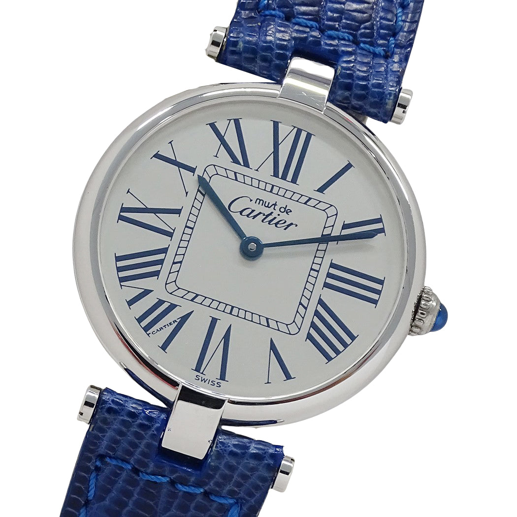 Cartier カルティエ マストヴァンドーム LM ヴェルメイユ W1007065 ボーイズ 腕時計 クオーツ QZ 925 レザー 磨き済み【中古】