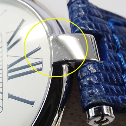 Cartier カルティエ マストヴァンドーム LM ヴェルメイユ W1007065 ボーイズ 腕時計 クオーツ QZ 925 レザー 磨き済み【中古】