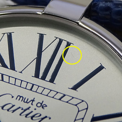 Cartier カルティエ マストヴァンドーム LM ヴェルメイユ W1007065 ボーイズ 腕時計 クオーツ QZ 925 レザー 磨き済み【中古】