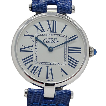 Cartier カルティエ マストヴァンドーム LM ヴェルメイユ W1007065 ボーイズ 腕時計 クオーツ QZ 925 レザー 磨き済み【中古】