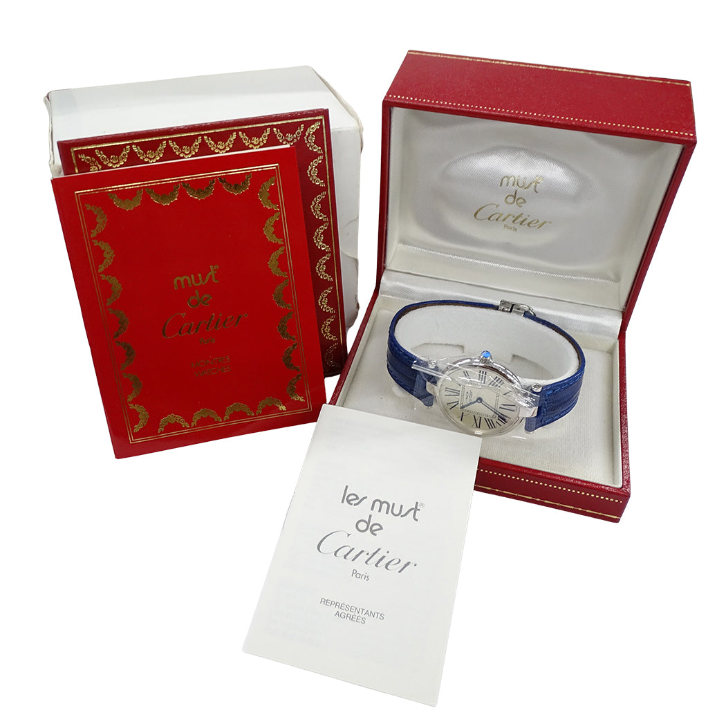 Cartier カルティエ マストヴァンドーム LM ヴェルメイユ W1007065 ボーイズ 腕時計 クオーツ QZ 925 レザー 磨き済み【中古】
