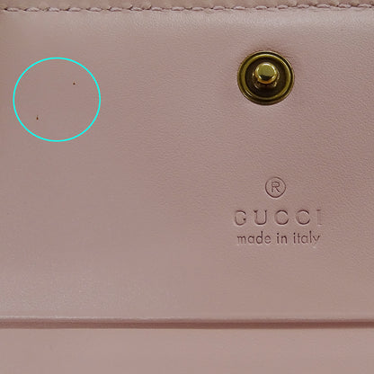 GUCCI グッチ 二つ折り財布 シマ ピンク ゴールド金具 548057 キャット レディース【中古】