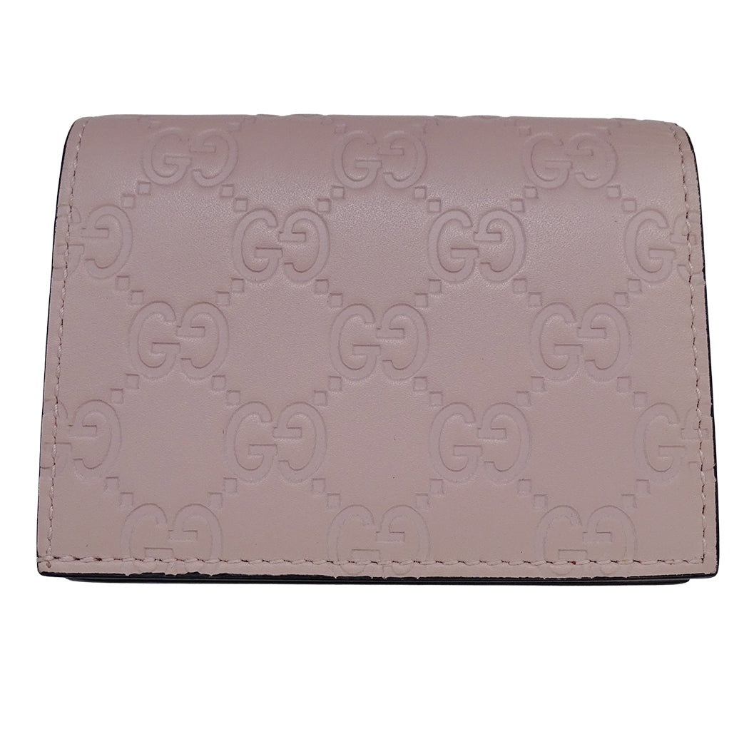 GUCCI グッチ 二つ折り財布 シマ ピンク ゴールド金具 548057 キャット レディース【中古】