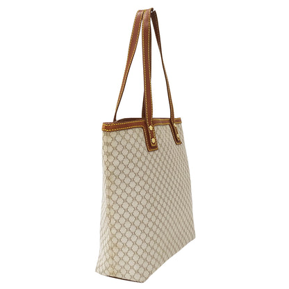 CELINE セリーヌ トートバッグ マカダム ベージュ ブラウン キャンバス レディース 【中古】