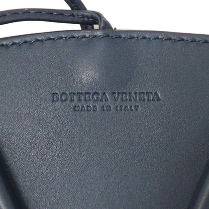 BOTTEGAVENETA ボッテガ・ヴェネタ スモール バスケット トートバッグ ディープブルー レザー レディース 【中古】