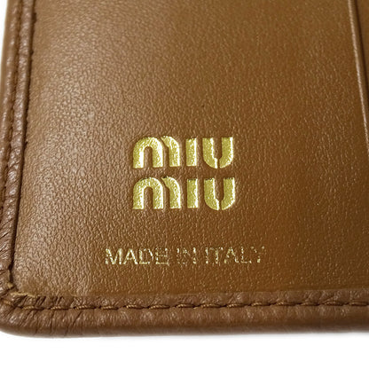 MIUMIU ミュウミュウ 二つ折り財布 ブラウン 5MV204 レザー レディース 【中古】