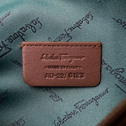 Ferragamo フェラガモ ポーチ ガンチーニ グレー AU-22 キャンバス レディース 【中古】