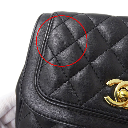 CHANEL シャネル ショルダーバッグ マトラッセ ブラック ゴールド金具 ラムスキン レディース 【中古】