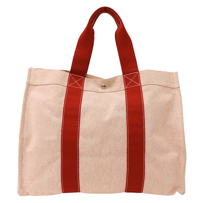 HERMES エルメス ボラボラGM トートバッグ レッド シルバー金具 キャンバス レディース メンズ 【中古】