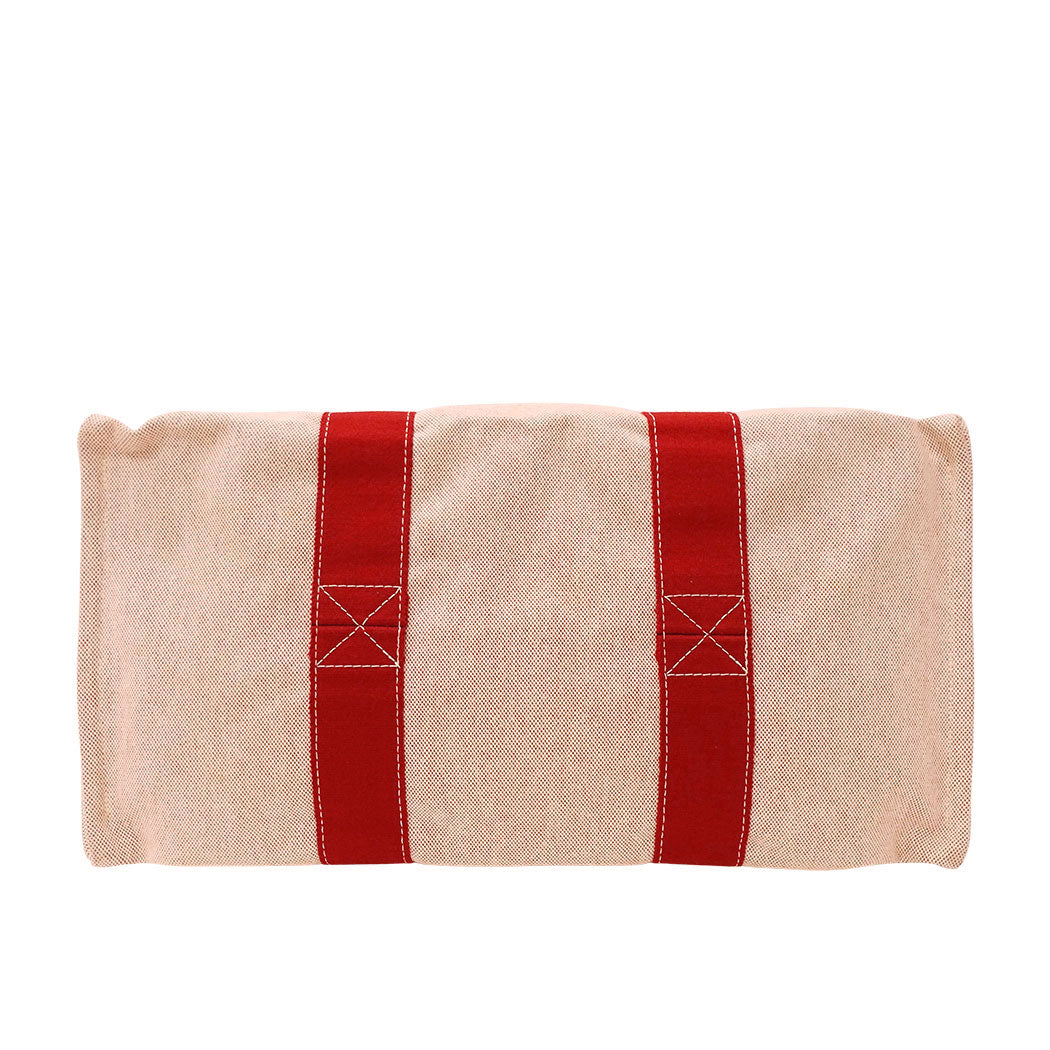 HERMES エルメス ボラボラGM トートバッグ レッド シルバー金具 キャンバス レディース メンズ 【中古】