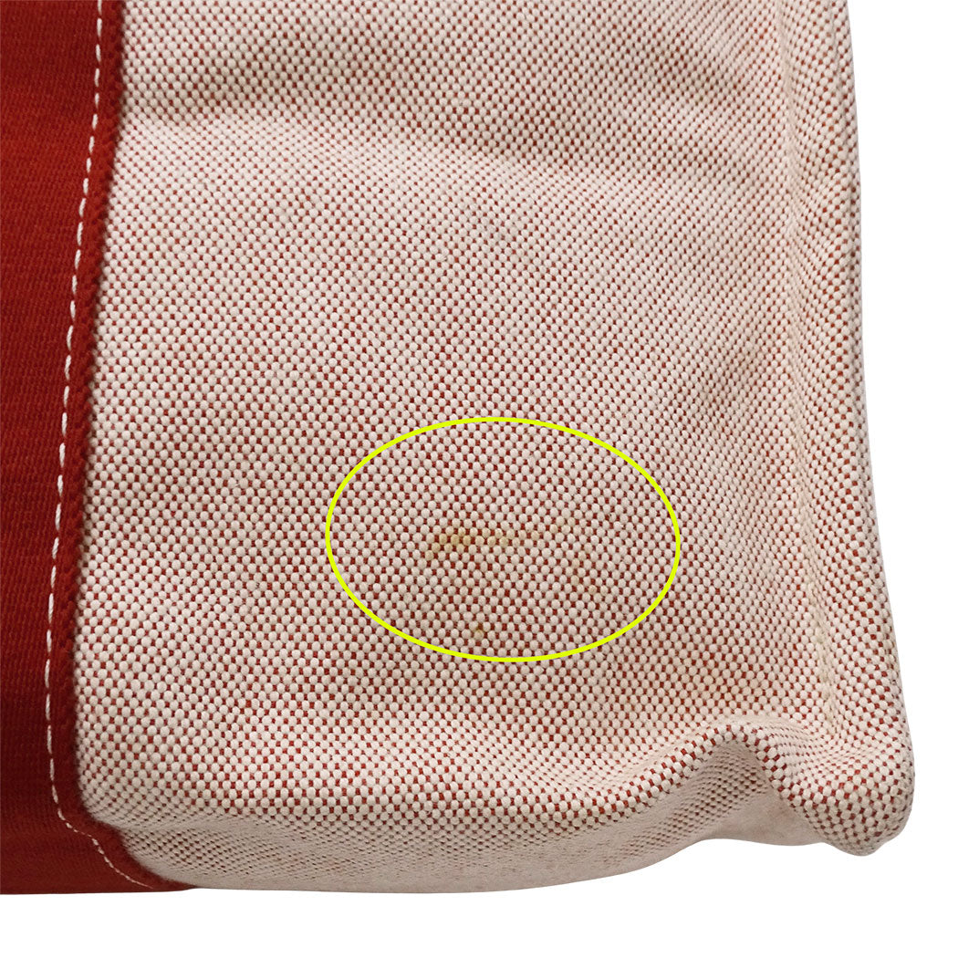 HERMES エルメス ボラボラGM トートバッグ レッド シルバー金具 キャンバス レディース メンズ 【中古】