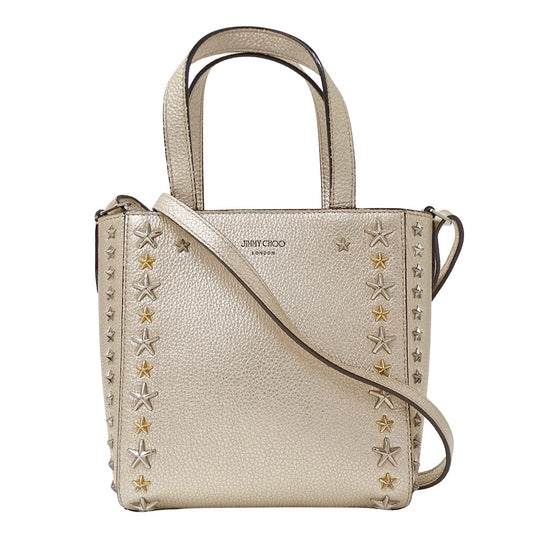 JIMMY CHOO ジミーチュウ ミニペガシ 2wayバッグ シャンパンゴールド レザー レディース 【中古】