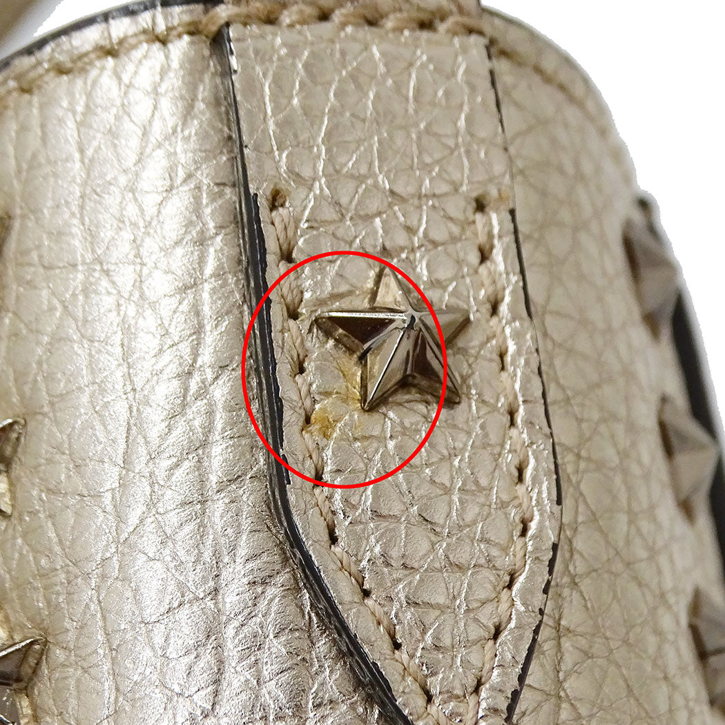 JIMMY CHOO ジミーチュウ ミニペガシ 2wayバッグ シャンパンゴールド レザー レディース 【中古】