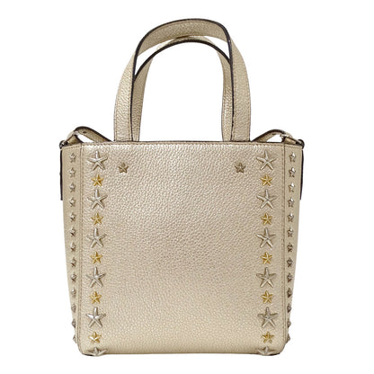 JIMMY CHOO ジミーチュウ ミニペガシ 2wayバッグ シャンパンゴールド レザー レディース 【中古】