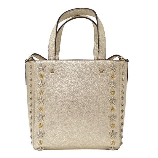 JIMMY CHOO ジミーチュウ ミニペガシ 2wayバッグ シャンパンゴールド レザー レディース 【中古】