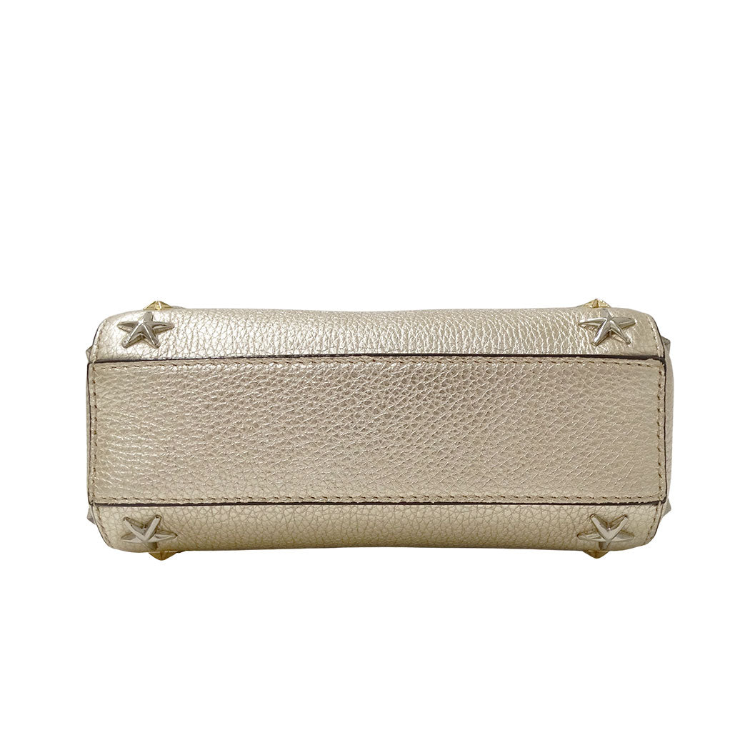 JIMMY CHOO ジミーチュウ ミニペガシ 2wayバッグ シャンパンゴールド レザー レディース 【中古】