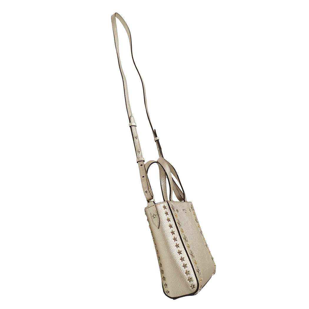 JIMMY CHOO ジミーチュウ ミニペガシ 2wayバッグ シャンパンゴールド レザー レディース 【中古】