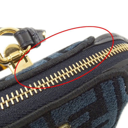 FENDI フェンディ バイザウェイ ミニ 2wayバッグ ズッカ ブルー ブラック 8BS067 レディース 【中古】