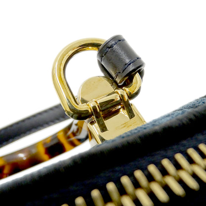 FENDI フェンディ バイザウェイ ミニ 2wayバッグ ズッカ ブルー ブラック 8BS067 レディース 【中古】