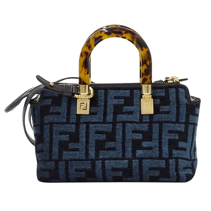 FENDI フェンディ バイザウェイ ミニ 2wayバッグ ズッカ ブルー ブラック 8BS067 レディース 【中古】