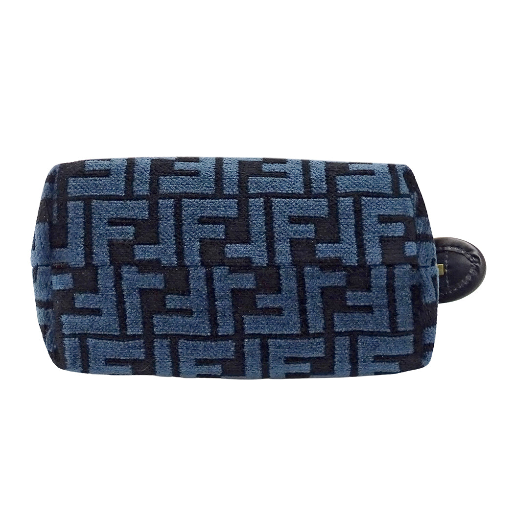 FENDI フェンディ バイザウェイ ミニ 2wayバッグ ズッカ ブルー ブラック 8BS067 レディース 【中古】