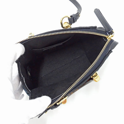 FENDI フェンディ バイザウェイ ミニ 2wayバッグ ズッカ ブルー ブラック 8BS067 レディース 【中古】
