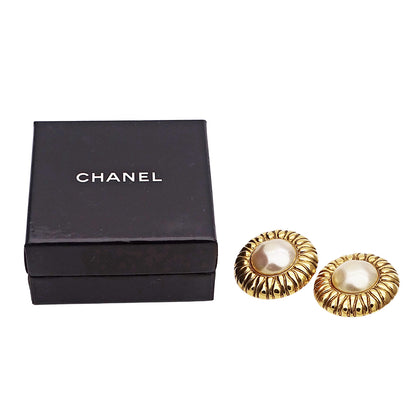 CHANEL シャネル イヤリング フェイクパール ゴールド レディース 【中古】