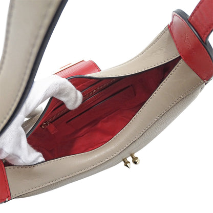 Christian Louboutin クリスチャンルブタン カラスカイ ミニ ショルダーバッグ ベージュ レザー レディース 【中古】