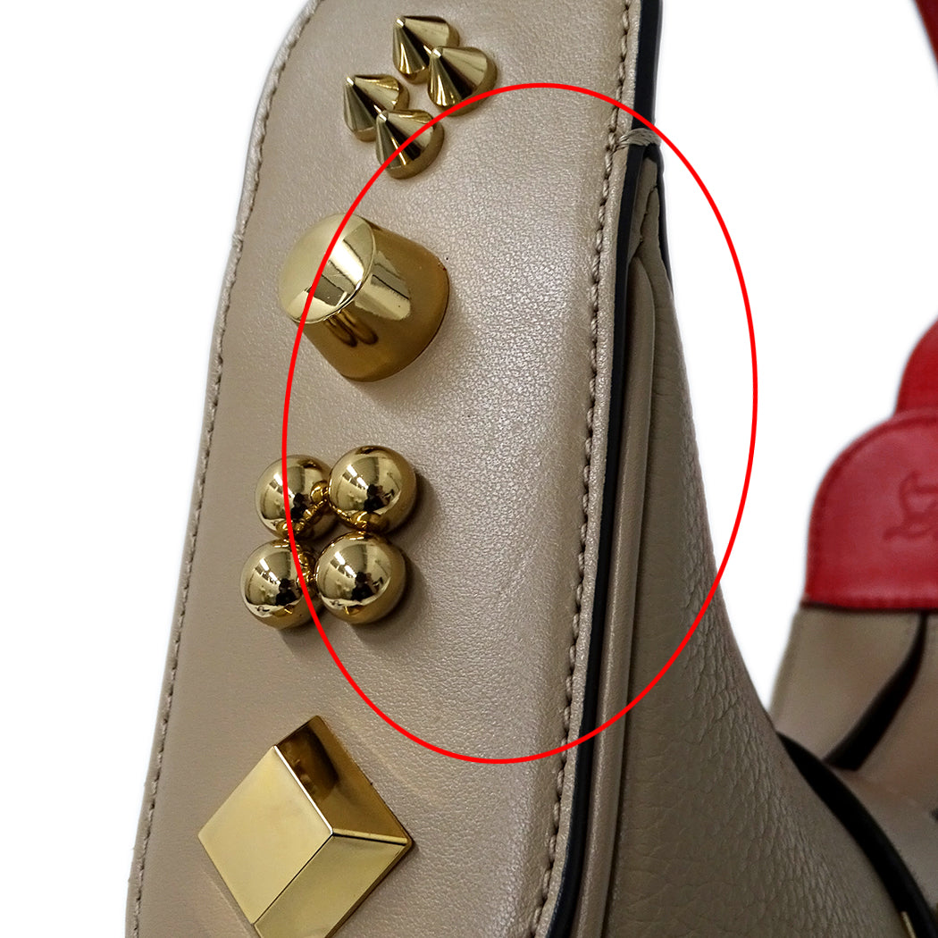 Christian Louboutin クリスチャンルブタン カラスカイ ミニ ショルダーバッグ ベージュ レザー レディース 【中古】