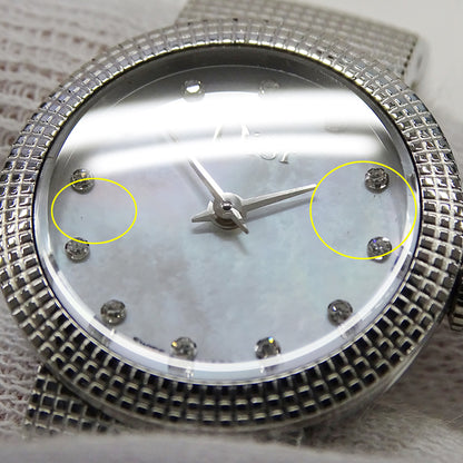 Dior ディオール ラ ベイビー ディ CD41110 レディース 腕時計 12Pダイヤ シェル クオーツ SS 磨き済み【中古】