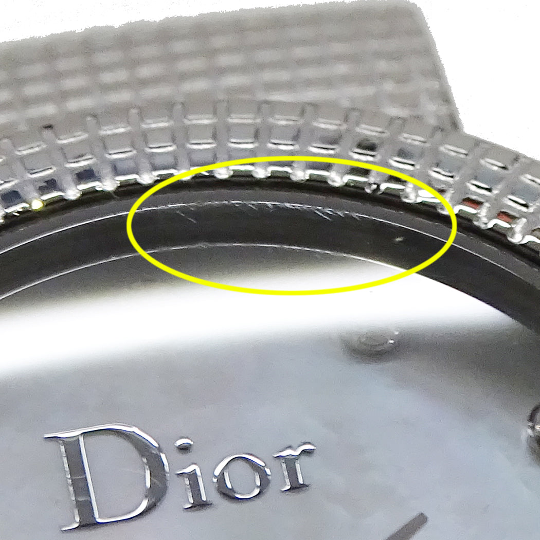Dior ディオール ラ ベイビー ディ CD41110 レディース 腕時計 12Pダイヤ シェル クオーツ SS 磨き済み【中古】