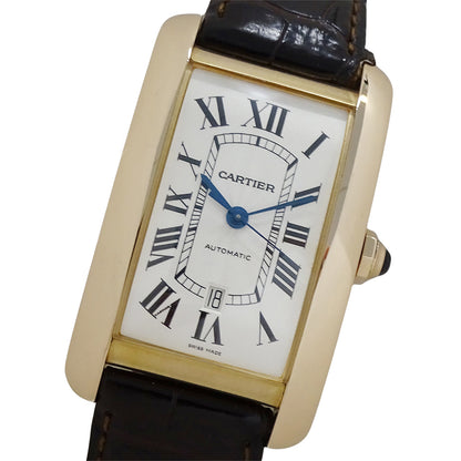 Cartier カルティエ タンクアメリカン XL W2609856 メンズ 腕時計 自動巻き 750PG レザー 磨き済み【中古】