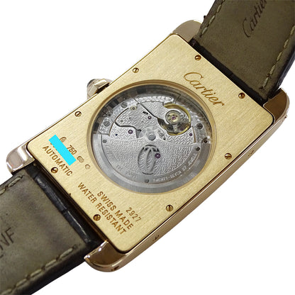 Cartier カルティエ タンクアメリカン XL W2609856 メンズ 腕時計 自動巻き 750PG レザー 磨き済み【中古】